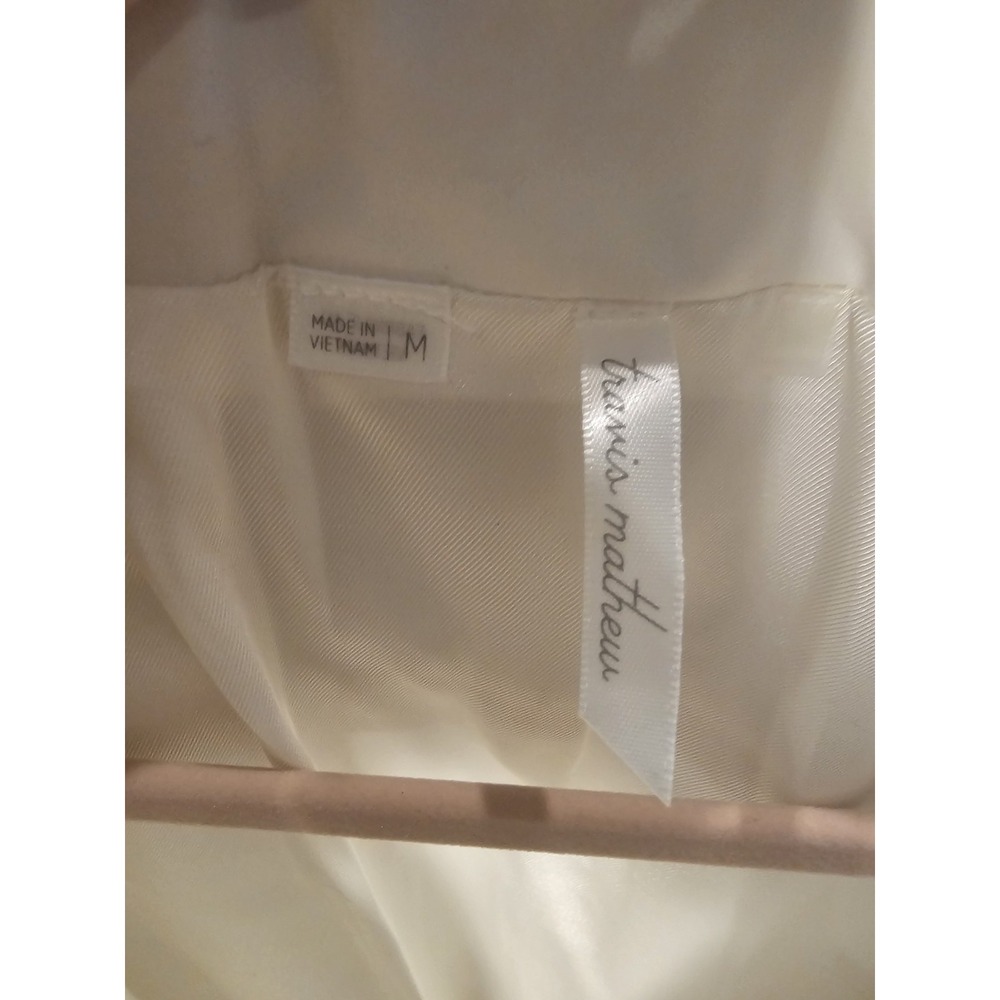 TravisMathew Womens White Quilted Puffer Jacket Full Zip Cropped 1LB007 Size M - Picture 5 of 7
